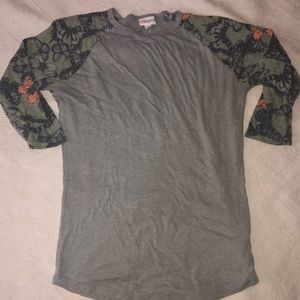 LULAROE Grey 3/4 length baseball style t shirt